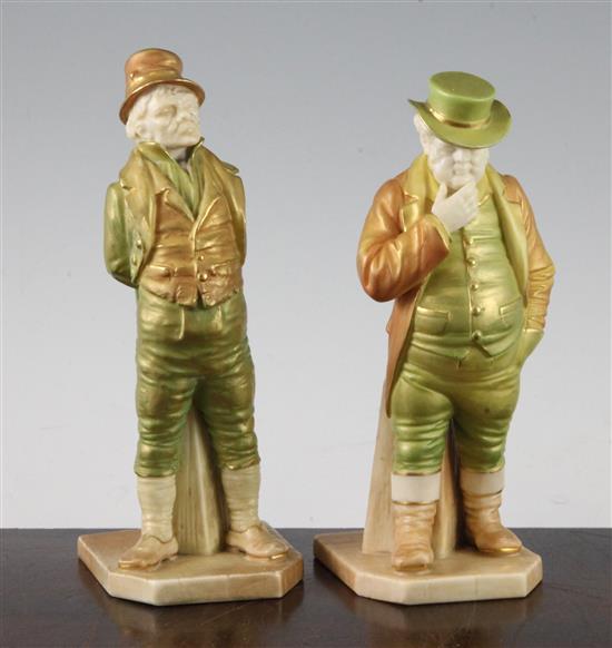 Two Royal Worcester porcelain figures from the Countries of the World series modelled by James Hadley, early 20th century, 17.5cm